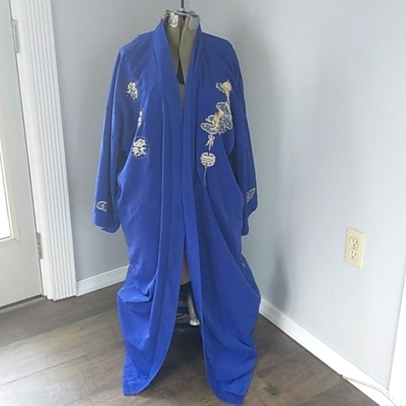 JAPANESE EMBROIDERED HEAVY DRAGON ROBE WOMANS XL - Picture 5 of 10